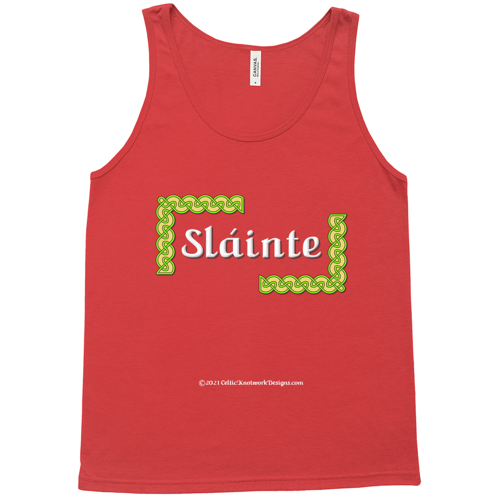 Slainte Celtic Knots red tank top sizes XS-L