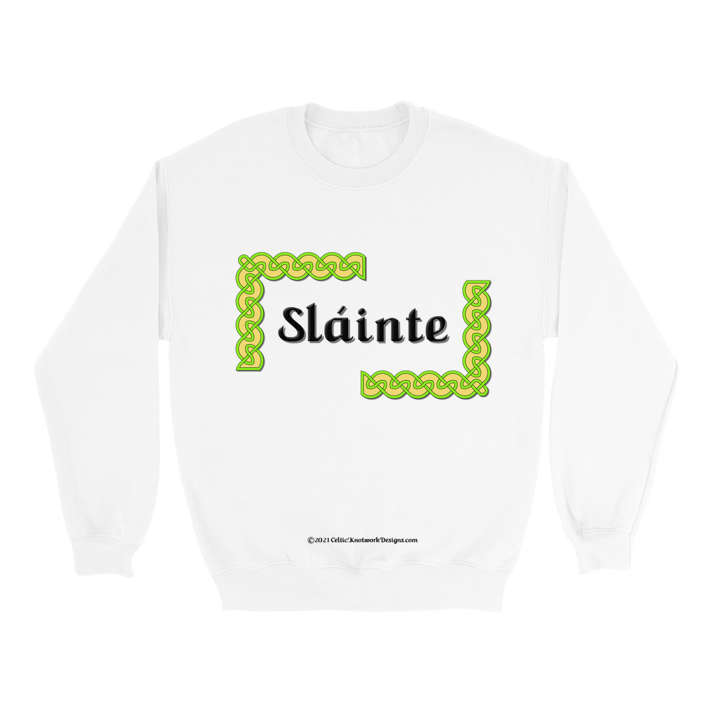 Slainte Celtic Knots white sweatshirt