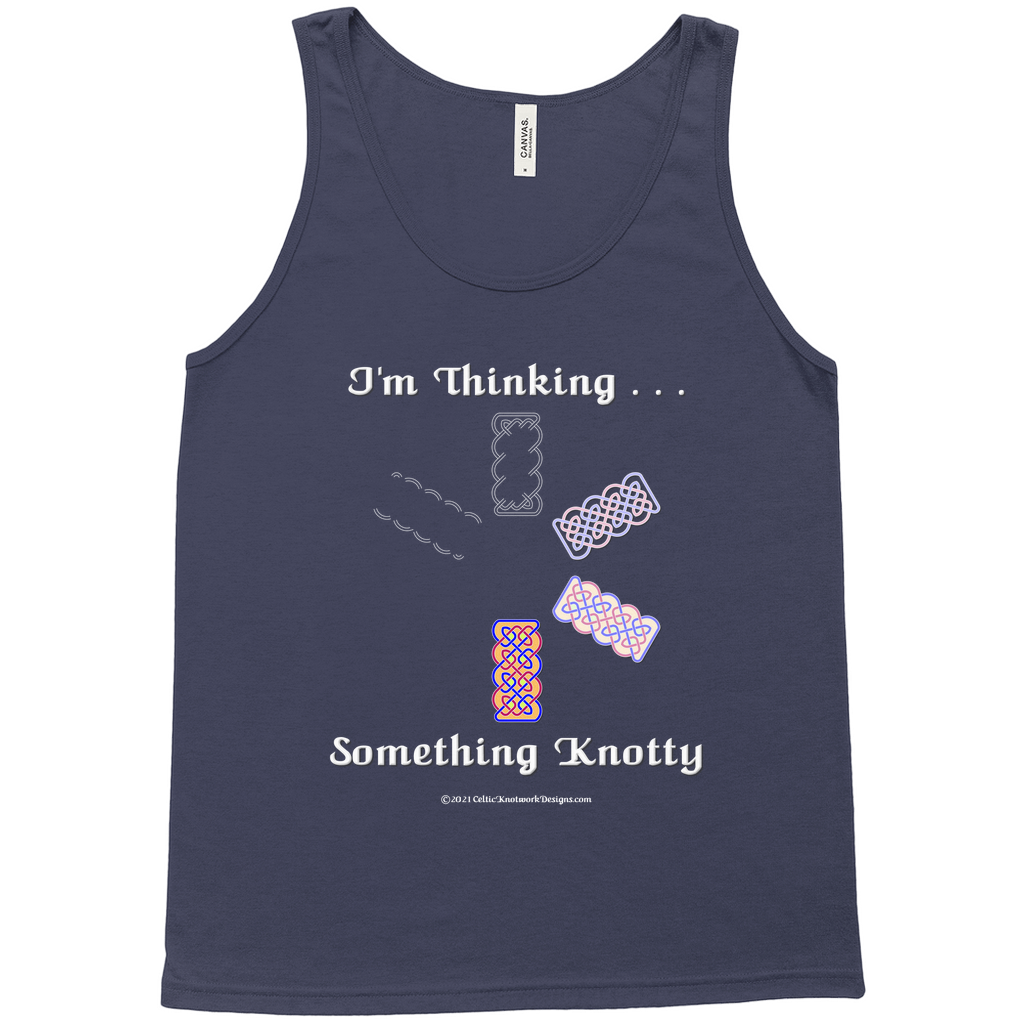 I'm Thinking Something Knotty Celtic Knotwork navy tank top sizes XS - L