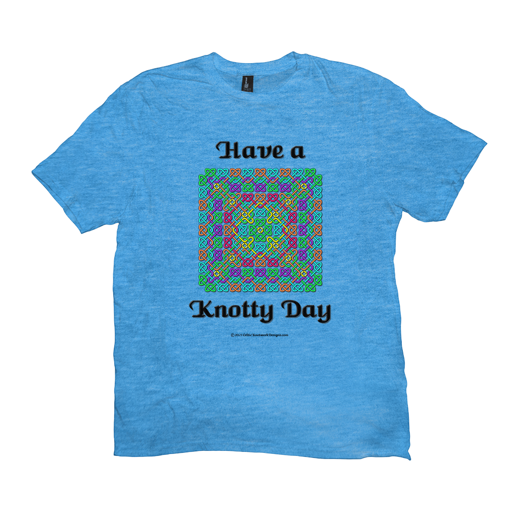 Have a Knotty Day Celtic Knotwork Panel heather bright turquoise t-shirts sizes XL-4XL