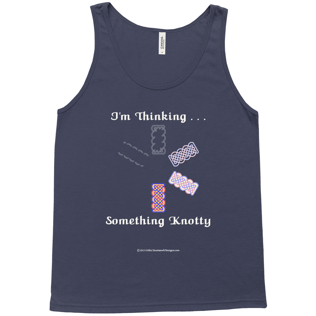 I'm Thinking Something Knotty Celtic Knotwork navy tank top sizes XL - 2XL