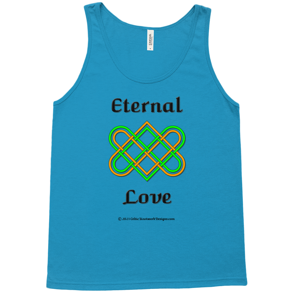 Eternal Love Celtic Heart Knot neon blue tank top sizes XL-4XL