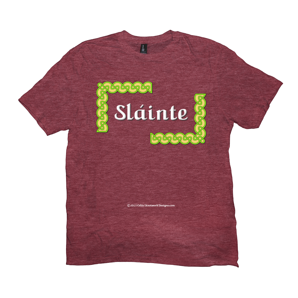 Slainte Celtic Knots heather red t-shirt