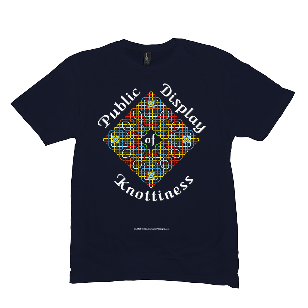 Public Display of Knottiness Celtic Knotwork Frame navy T-shirt size M - L