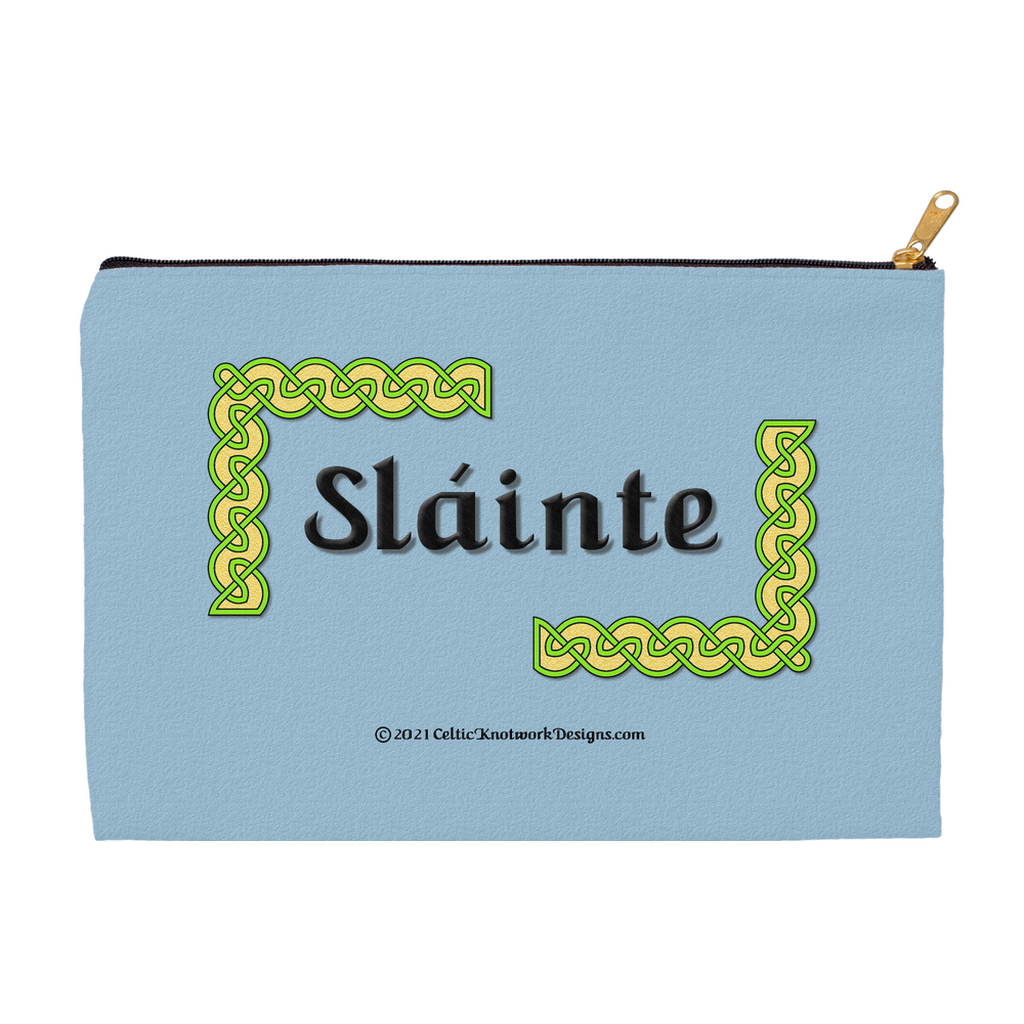 Slainte Celtic Knots 8.5 x 6 flat accessory pouch with black zipper front