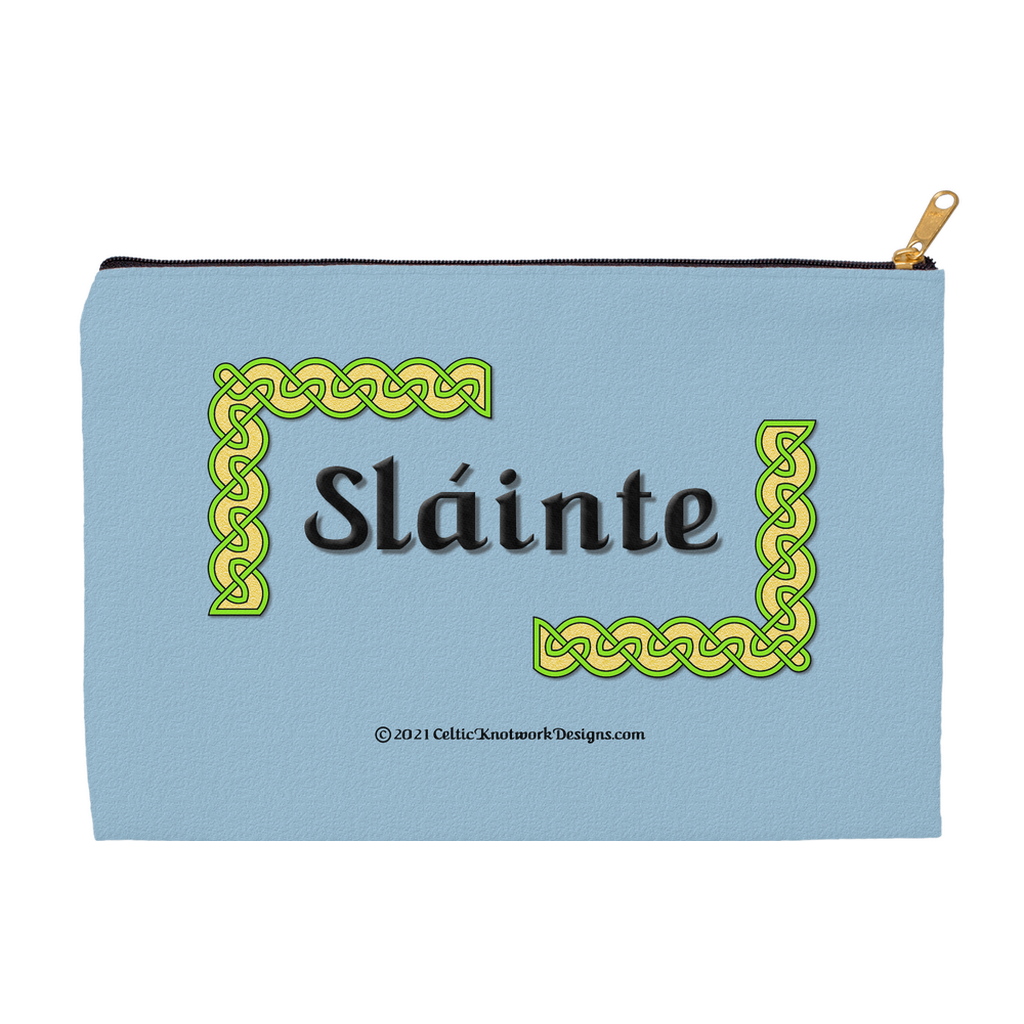 Slainte Celtic Knots 8.5 x 6 flat accessory pouch with black zipper back