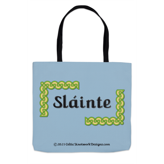 Slainte Celtic Knots 13 x 13 tote bag front