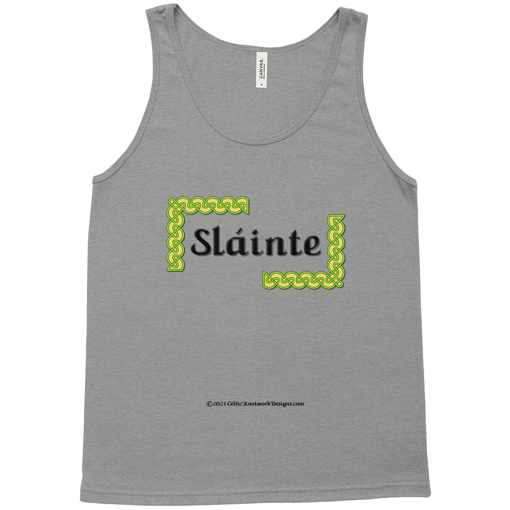 Slainte Celtic Knots grey tri-blend tank top sizes XL-2XL