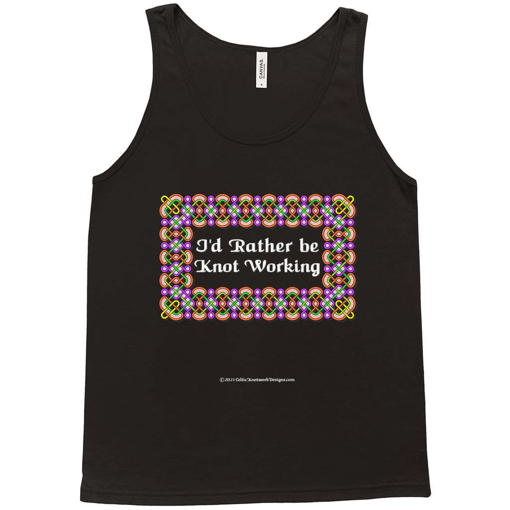 I'd Rather be Knot Working Celtic Knotwork Frame black tank top XS-L