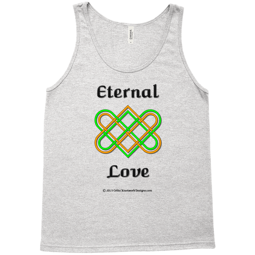 Eternal Love Celtic Heart Knot athletic heather tank top sizes XL-4XL