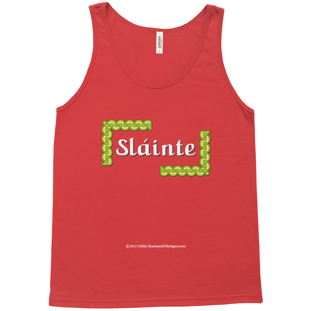 Slainte Celtic Knots red tank top sizes XL-2XL