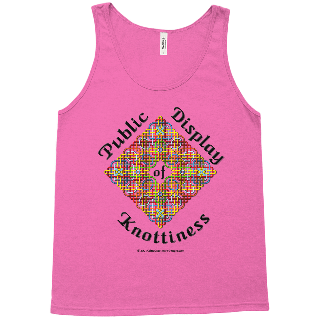 Public Display of Knottiness Celtic Knotwork Frame neon pink tank top sizes XS - L