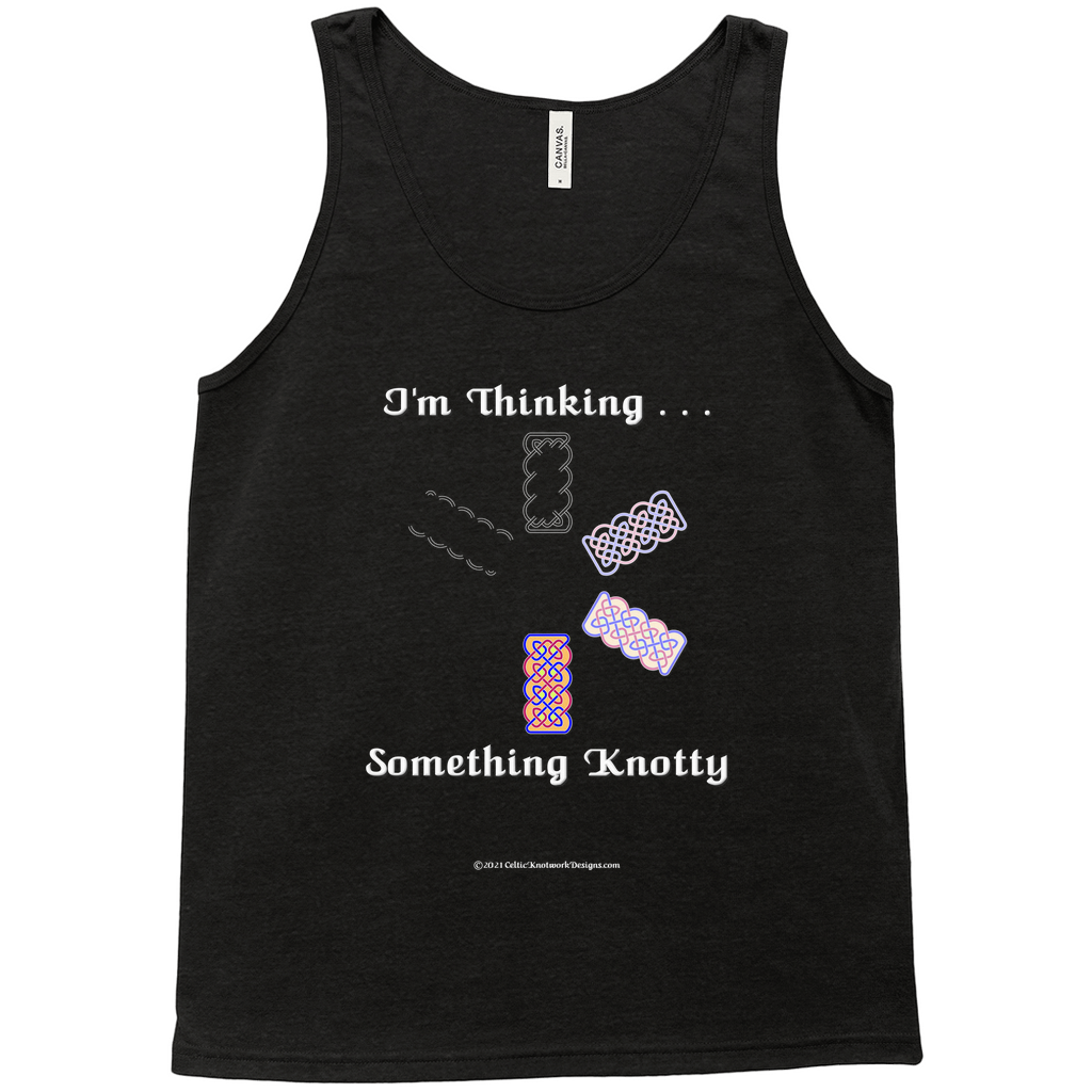 I'm Thinking Something Knotty Celtic Knotwork black heather tank top sizes XL - 2XL