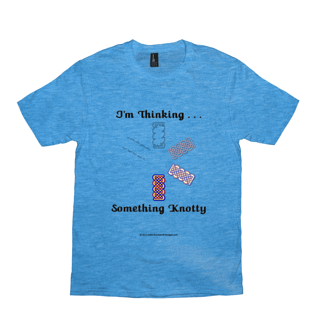 I'm Thinking Something Knotty Celtic Knotwork heather bright turquoise T-shirt sizes XS - S