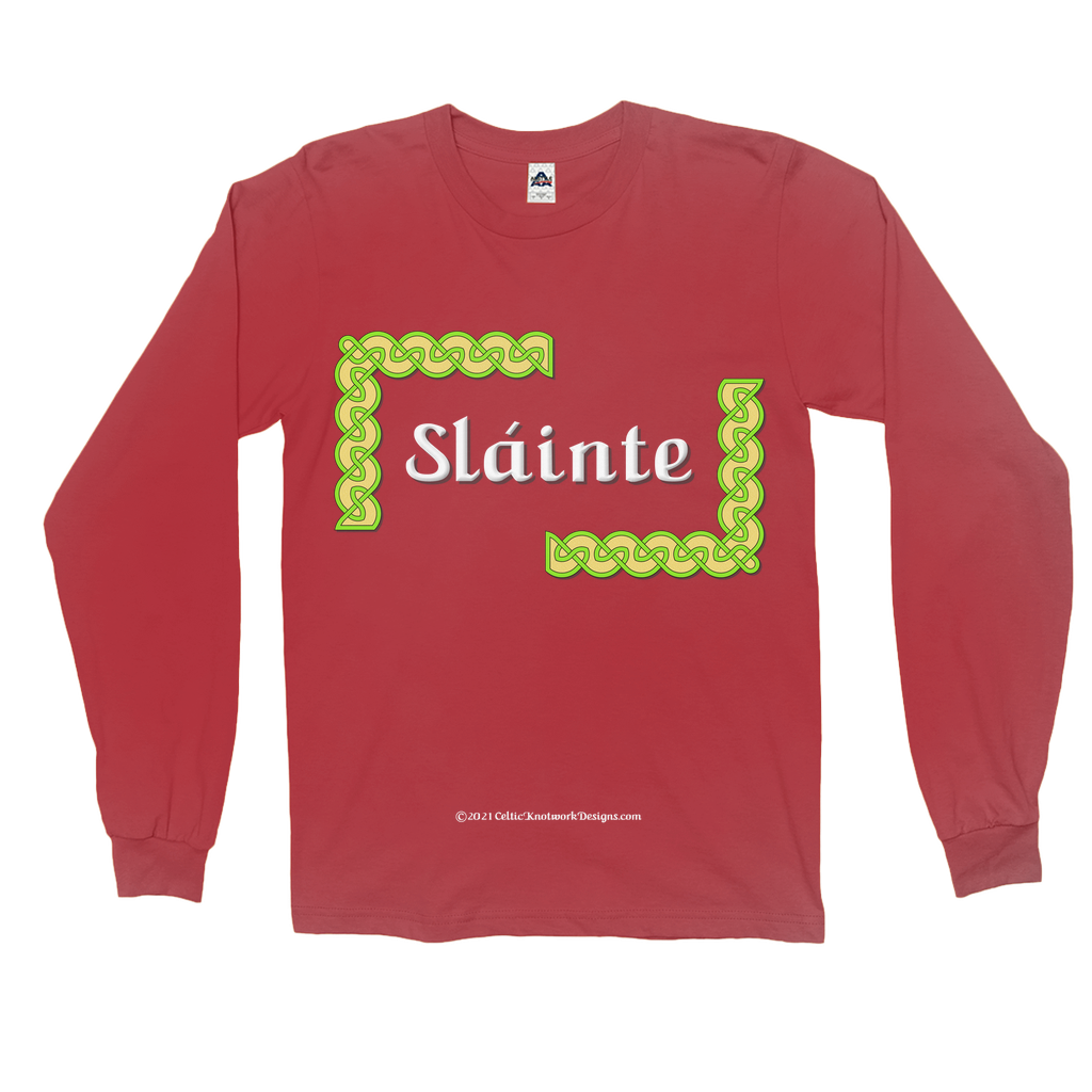 Slainte Celtic Knots red long sleeve shirt