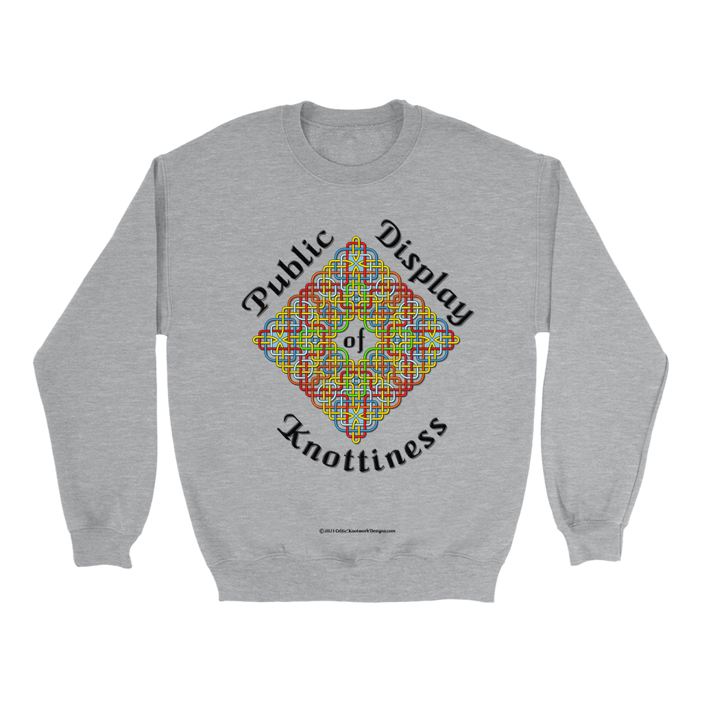 Public Display of Knottiness Celtic Frame sport grey sweatshirt