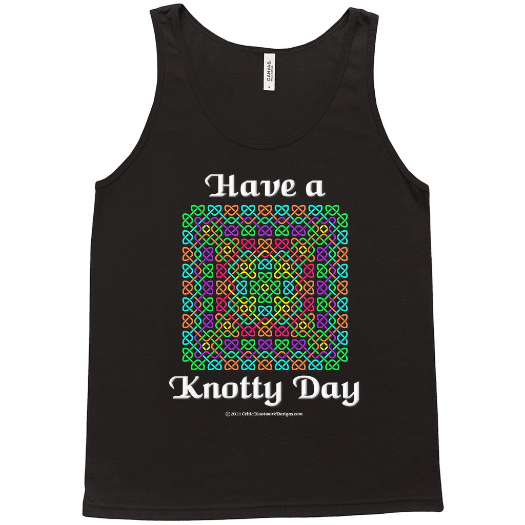 Have a Knotty Day Celtic Knotwork Panel black tank top sizes XS-L