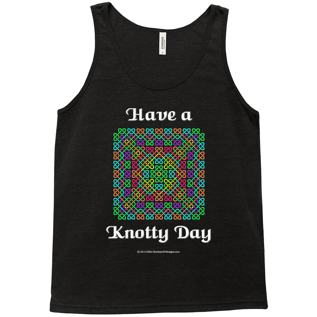 Have a Knotty Day Celtic Knotwork Panel black heather tank top sizes XL-2XL