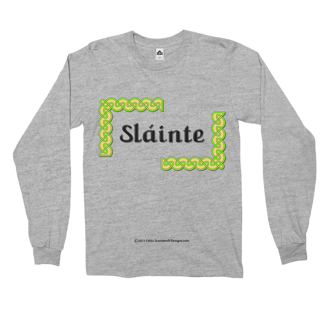 Slainte Celtic Knots athletic heather long sleeve shirt