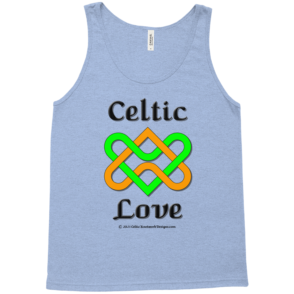 Celtic Love Heart Knot blue tri-blend XL-2XL tank top sizes