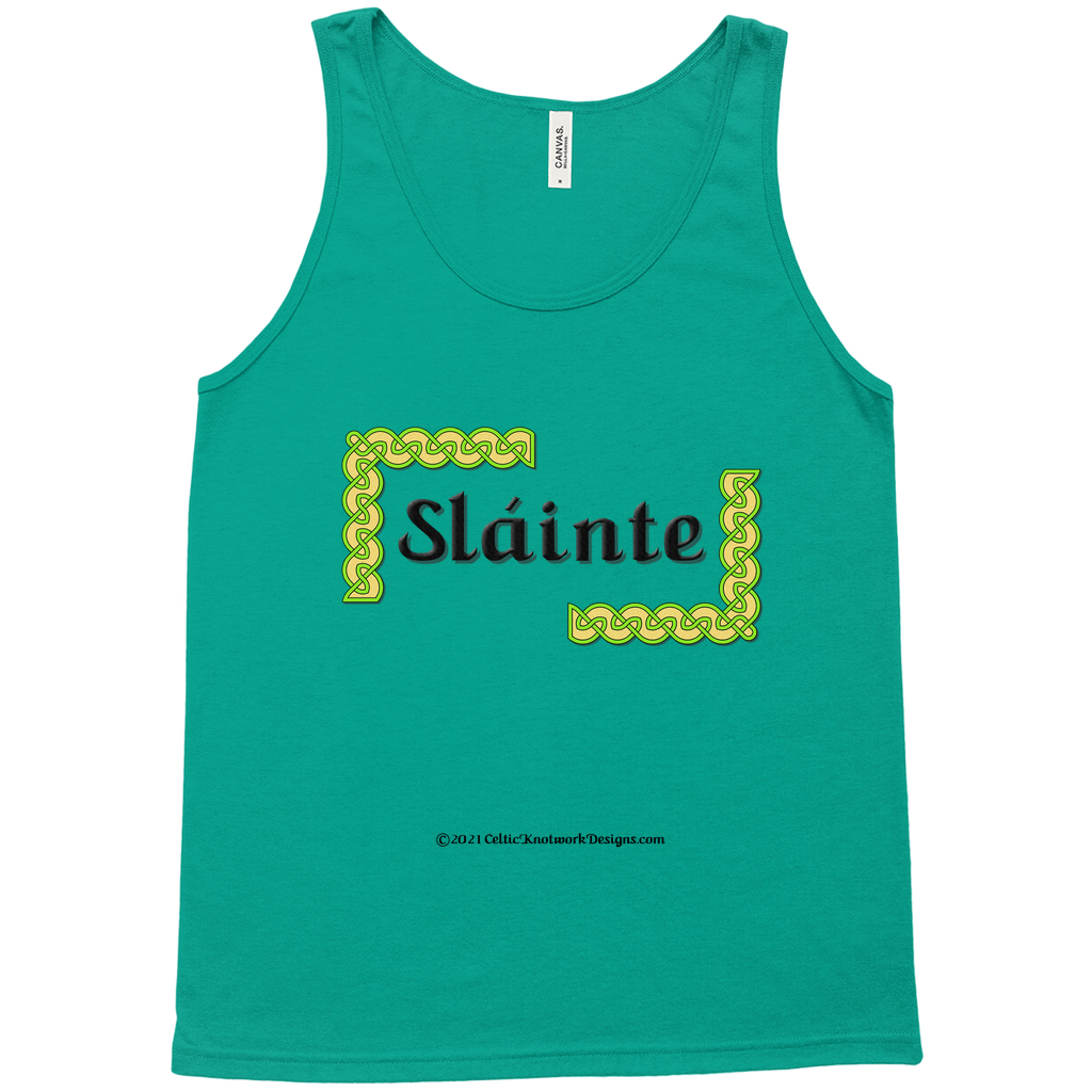 Slainte Celtic Knots Kelly tank top