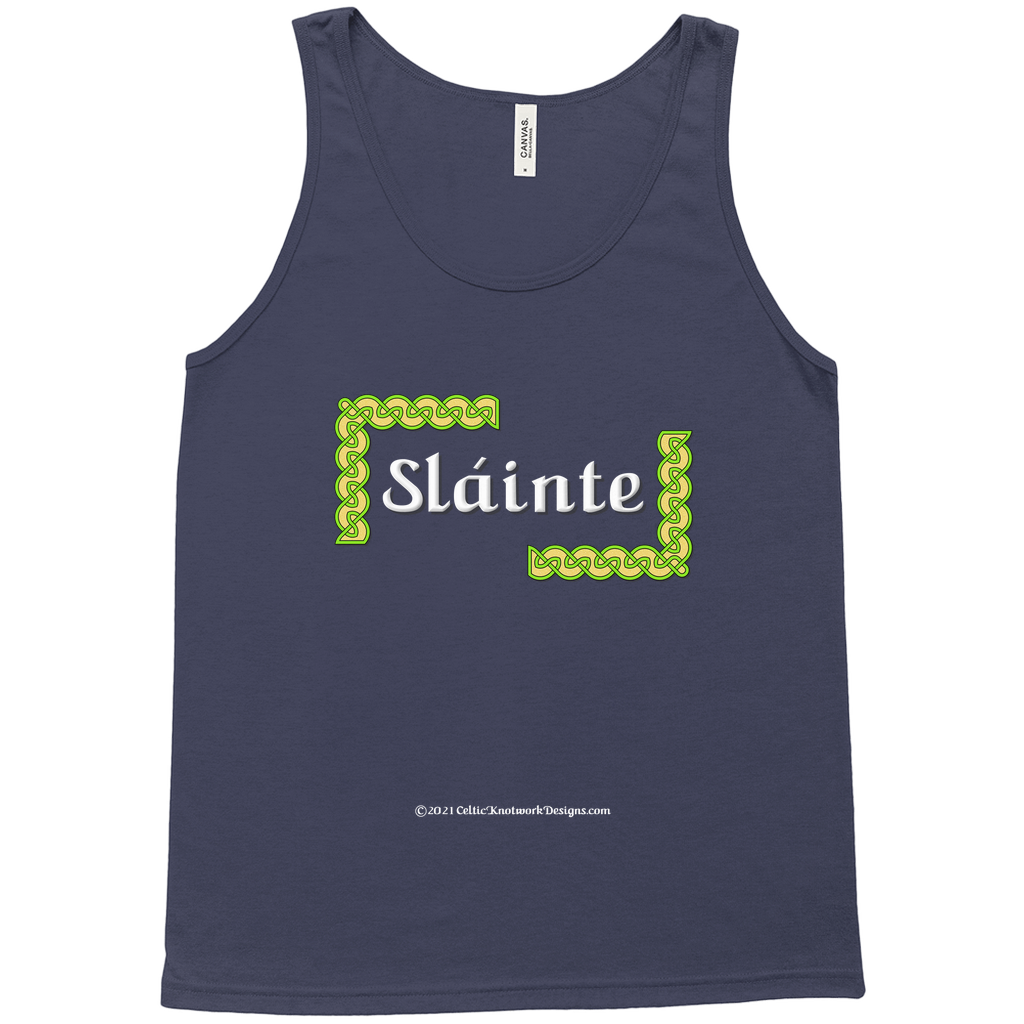 Slainte Celtic Knots navy tank top sizes Xl-2XL