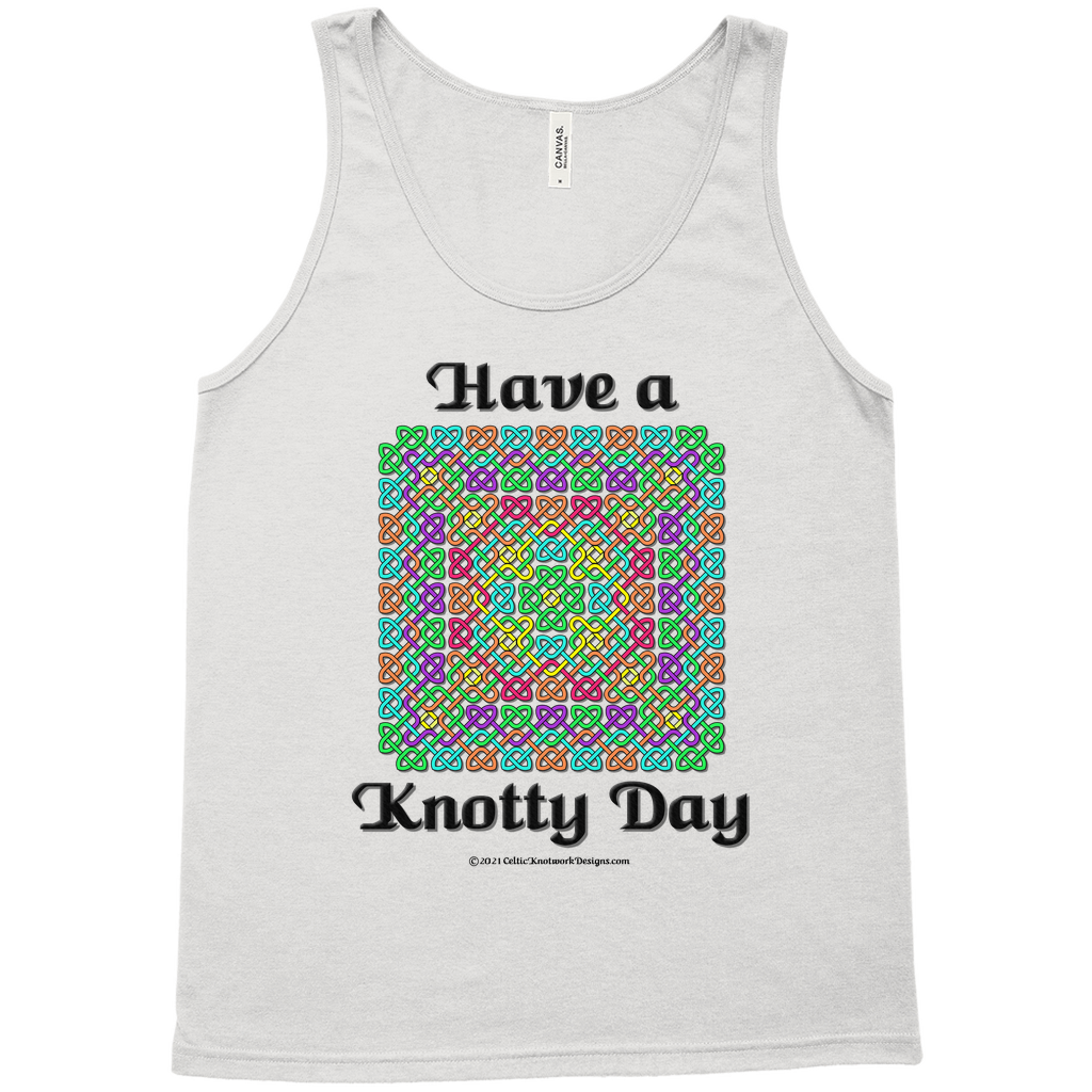 Have a Knotty Day Celtic Knotwork Panel silver tank top sizes XS-L