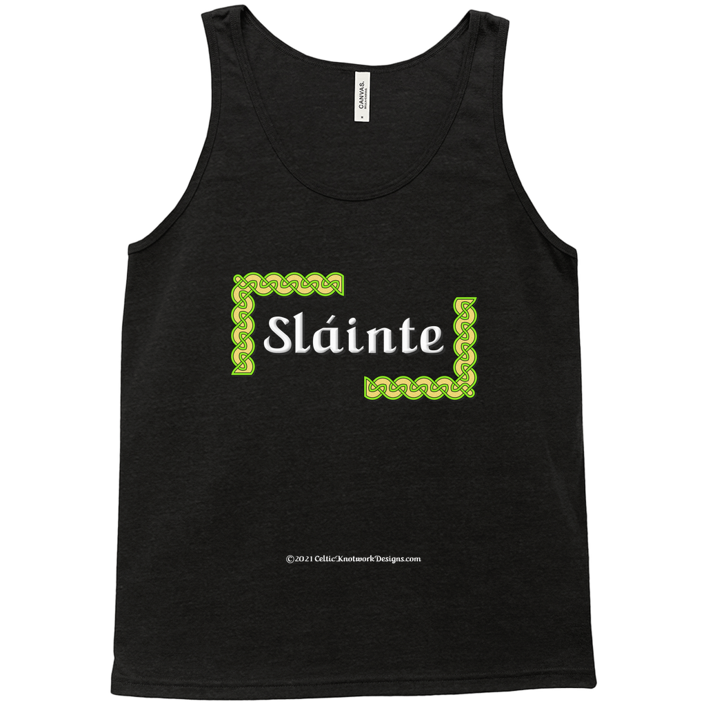 Slainte Celtic Knots black heather tank top sizes XL-2XL