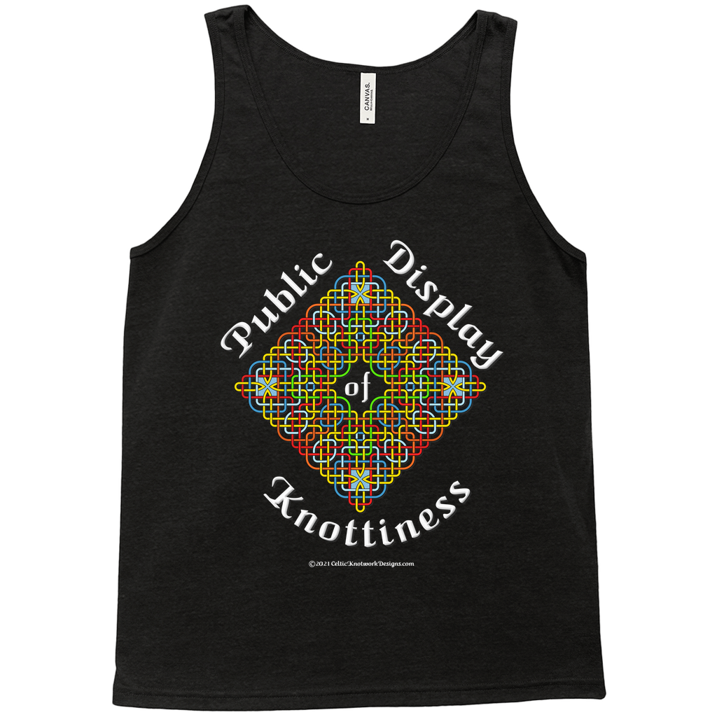 Public Display of Knottiness Celtic Knotwork Frame black heather tank top sizes XS - L