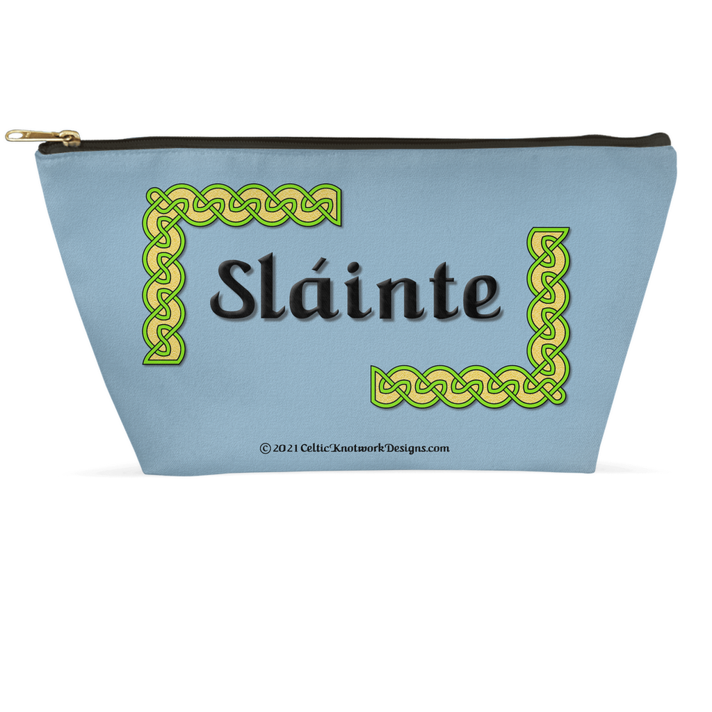 Slainte Celtic Knots 12.5 x 7 T-bottom accessory pouch with black zipper front