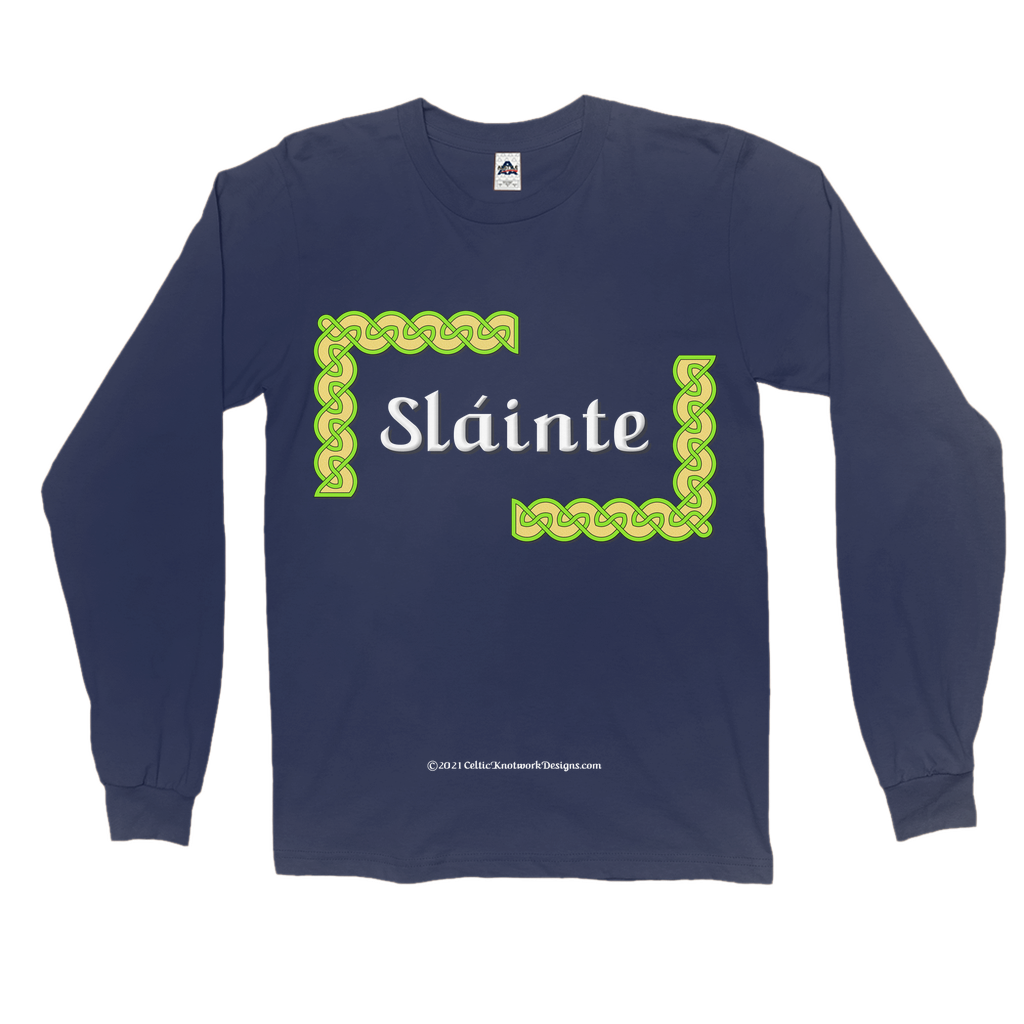 Slainte Celtic Knots navy long sleeve shirt