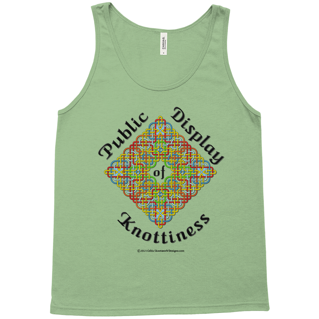 Public Display of Knottiness Celtic Knotwork Frame leaf tank top