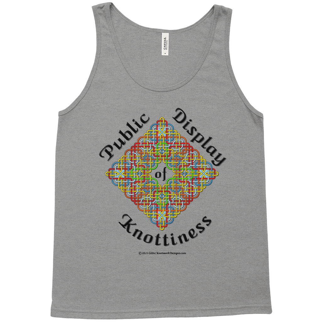 Public Display of Knottiness Celtic Knotwork Frame grey tri-blend tank top sizes XS - L