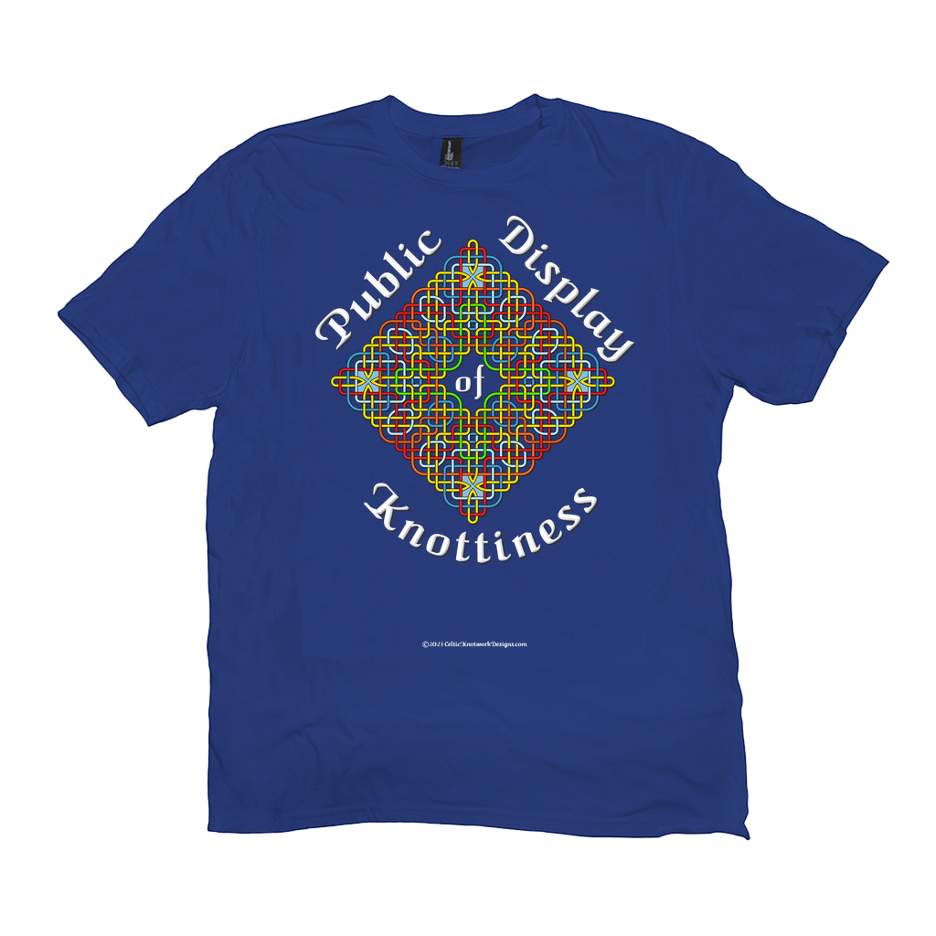 Public Display of Knottiness Celtic Knotwork Frame royal blue T-shirt sizes XL - 4XL