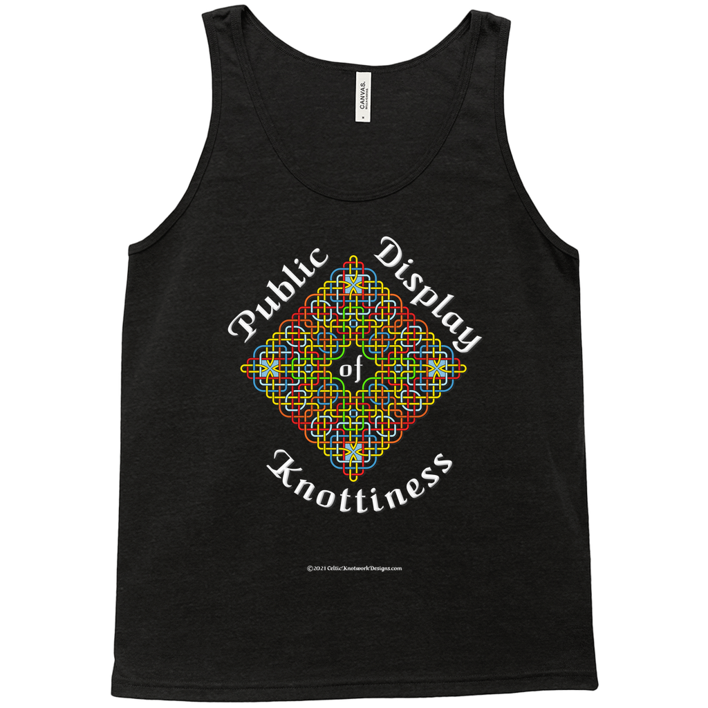 Public Display of Knottiness Celtic Knotwork Frame black heather tank top sizes XL - 2XL