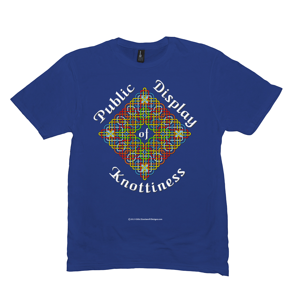 Public Display of Knottiness Celtic Knotwork Frame royal blue T-shirt size M - L