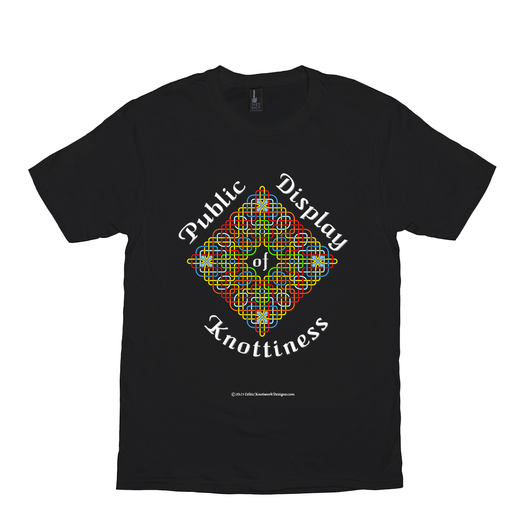 Public Display of Knottiness Celtic Knotwork Frame black T-shirt size XS - S