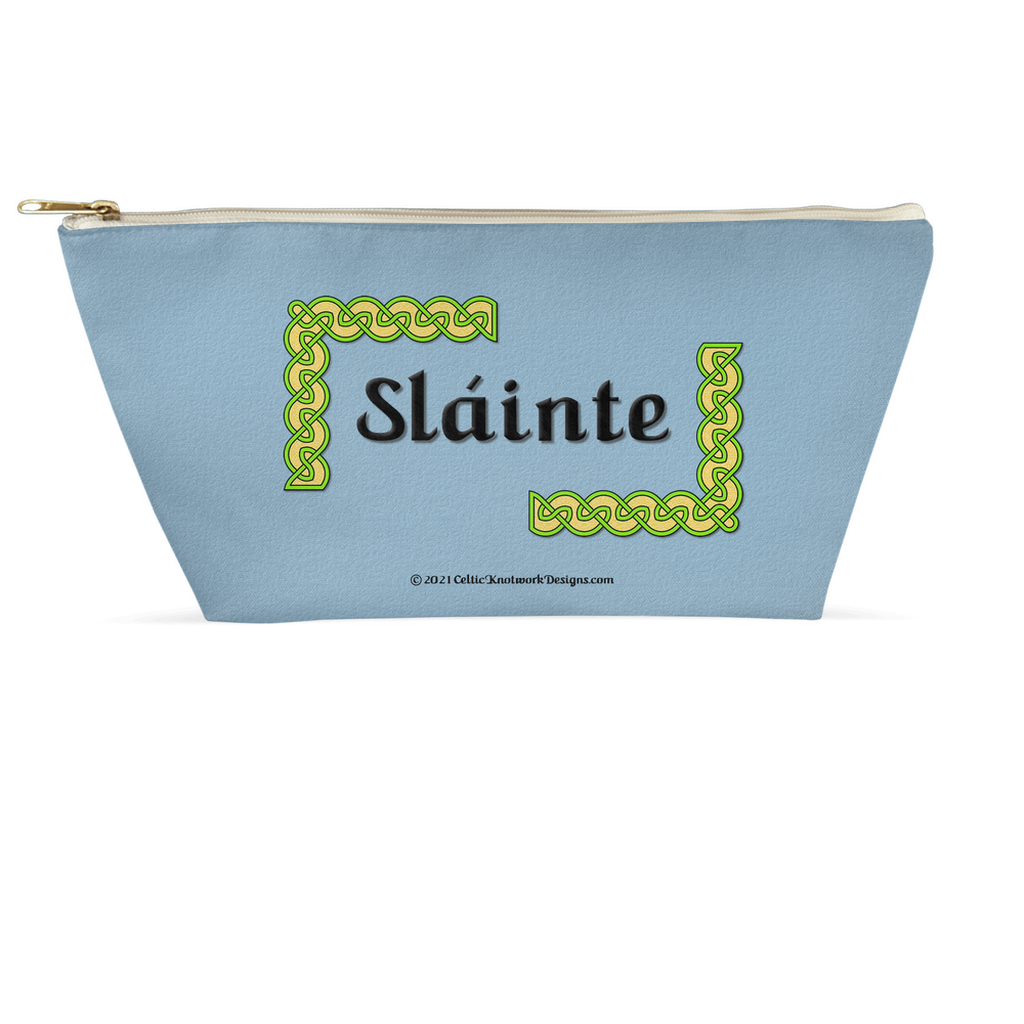 Slainte Celtic Knots 8.5 x 4.5 T-bottom accessory pouch with white zipper front