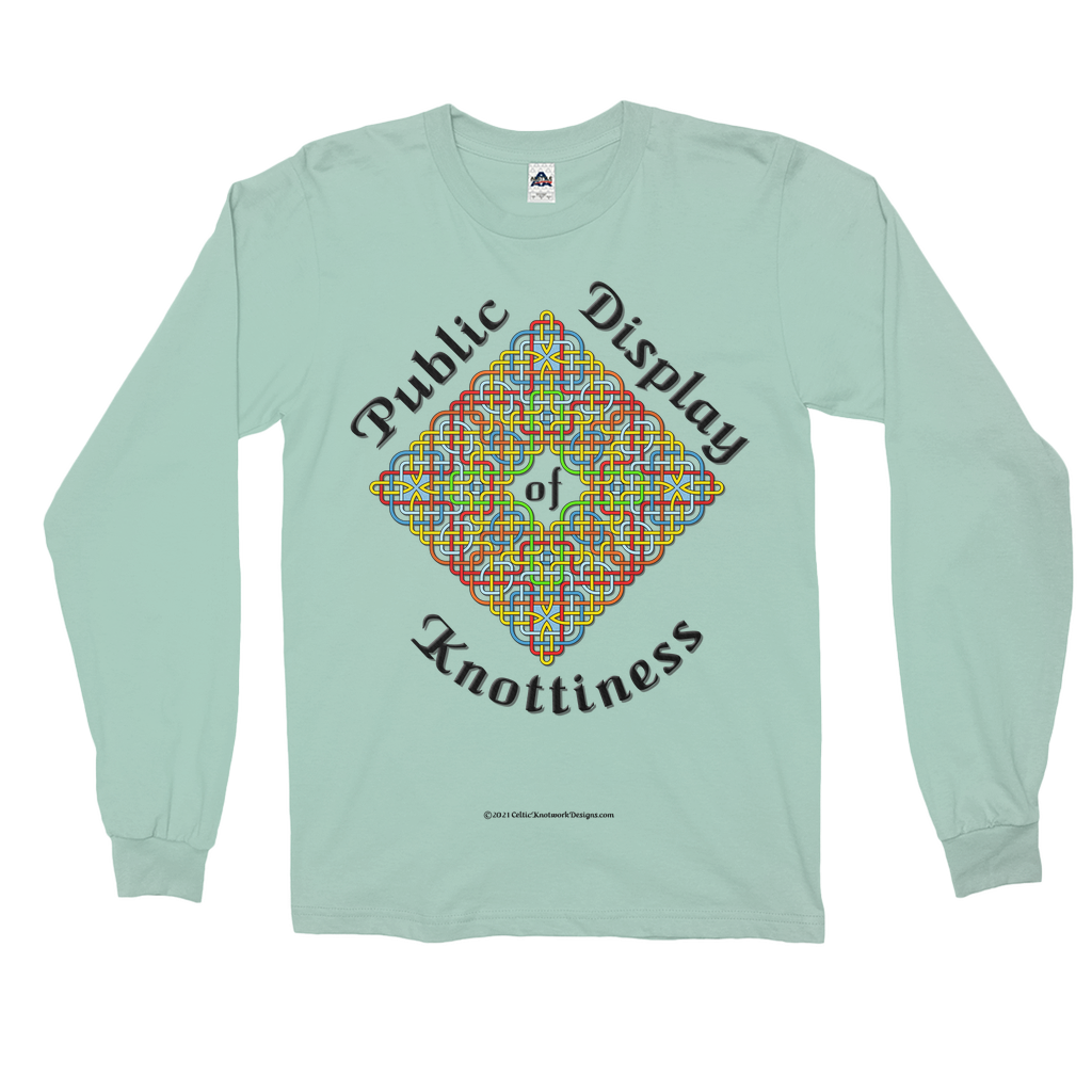 Public Display of Knottiness Celtic Knotwork Frame celadon long sleeve shirt