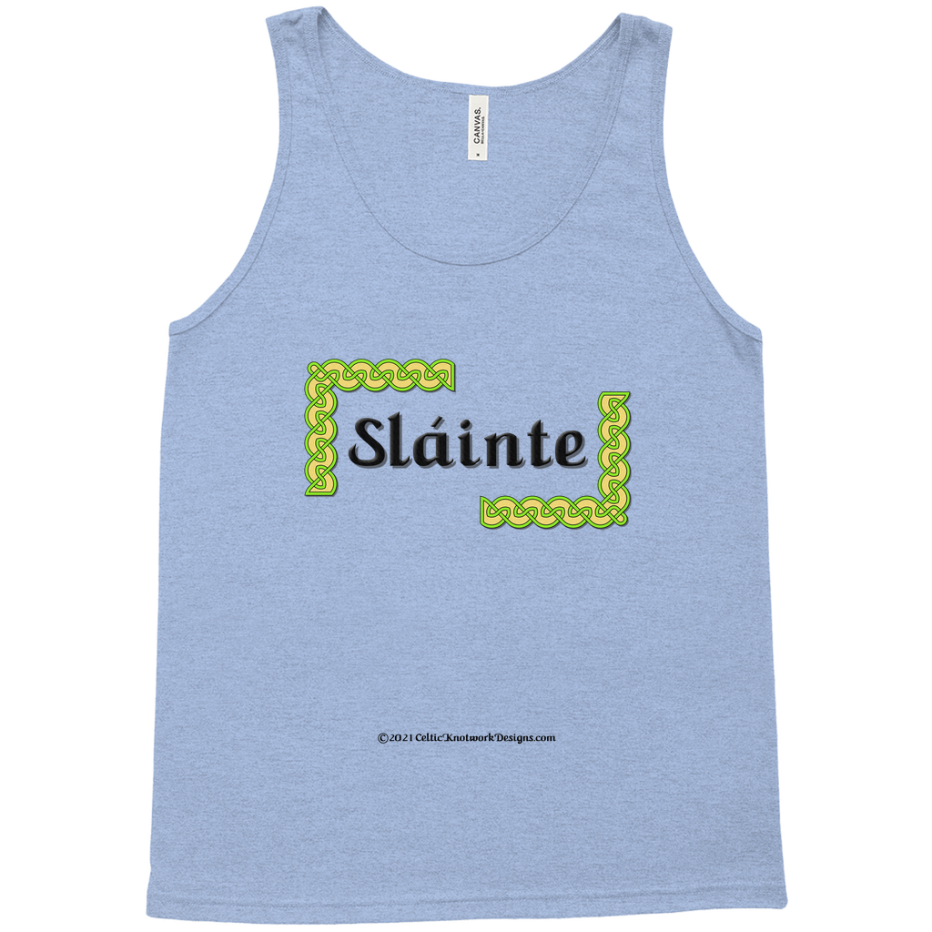 Slainte Celtic Knots blue tri-blend tank top sizes XL-2XL