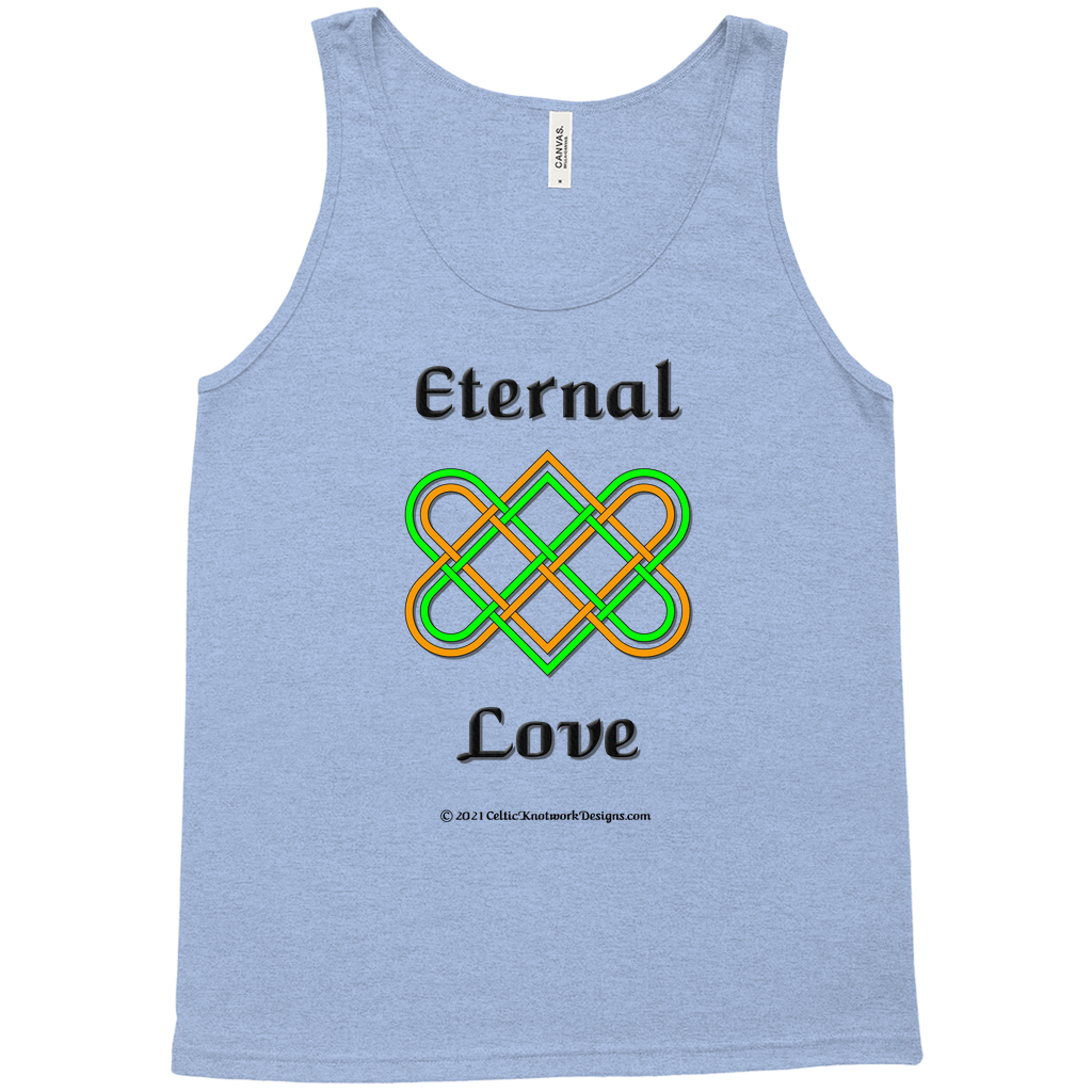 Eternal Love Celtic Heart Knot blue tri-blend tank top sizes XL-4XL