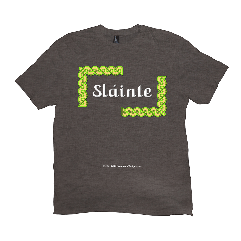 Slainte Celtic Knots heather brown t-shirt