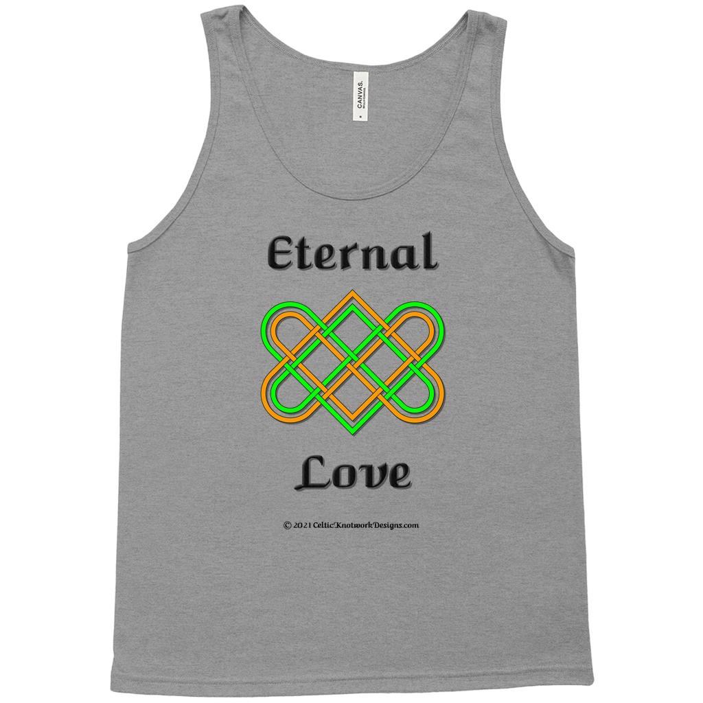 Eternal Love Celtic Heart Knot grey tri-blend tank top sizes XL-4XL
