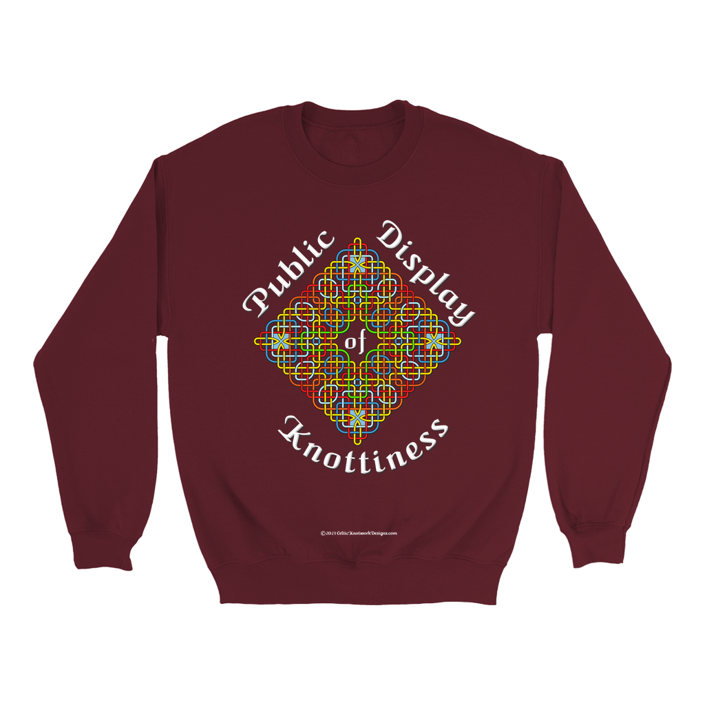 Public Display of Knottiness Celtic Frame maroon sweatshirt