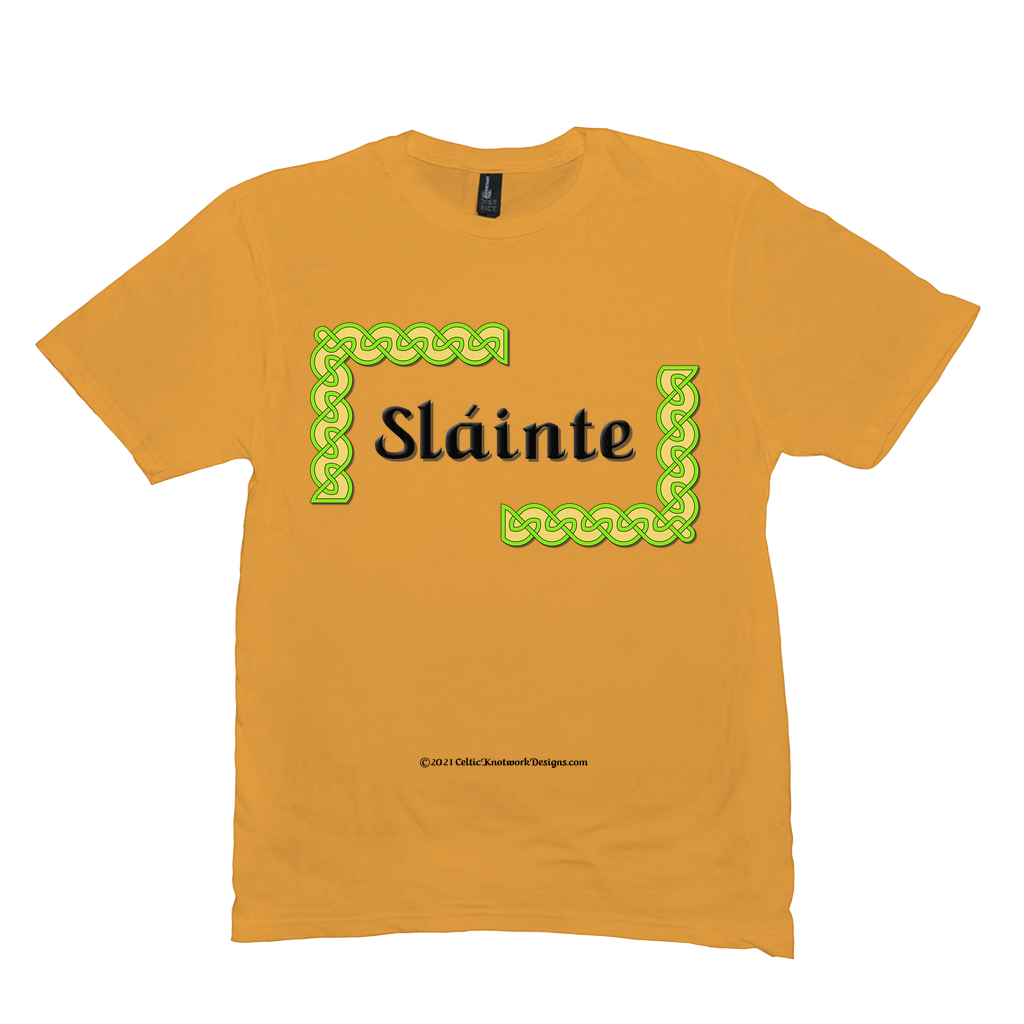 Slainte Celtic Knots orange t-shirt size M-L