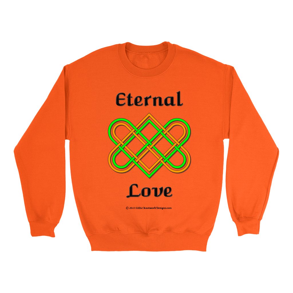 Eternal Love Celtic Heart Knot orange sweatshirt