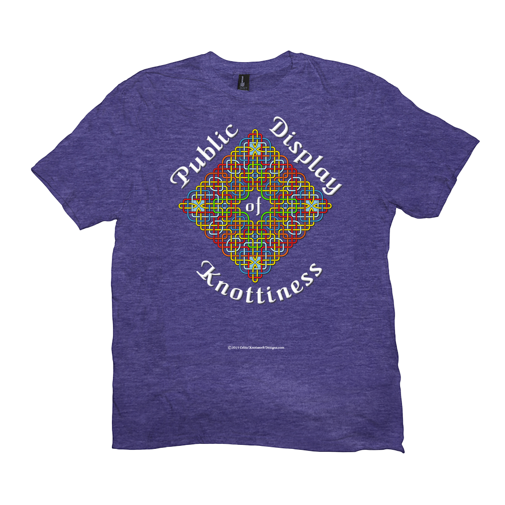 Public Display of Knottiness Celtic Knotwork Frame heather purple T-shirt sizes XL - 4XL