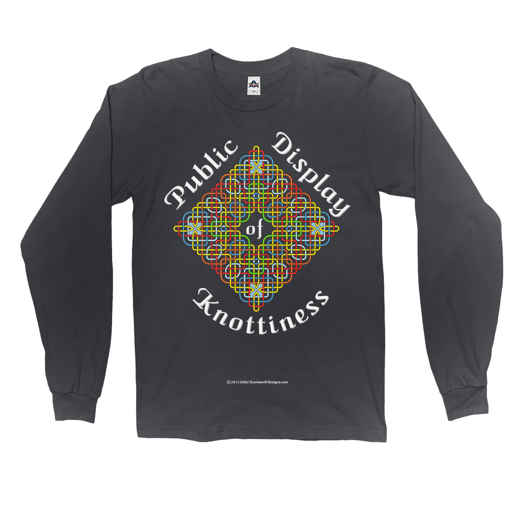 Public Display of Knottiness Celtic Knotwork Frame black long sleeve shirt