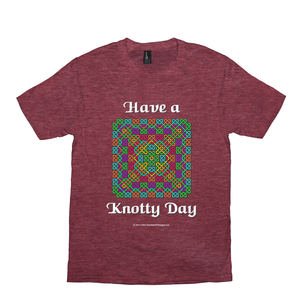 Have a Knotty Day Celtic Knotwork Panel heather red t-shirt sizes XS-S