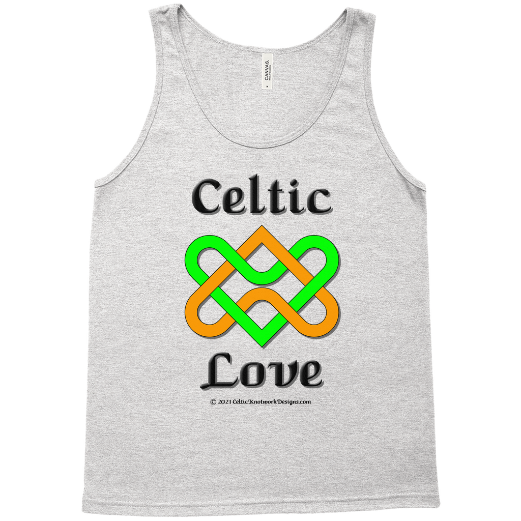 Celtic Love Heart Knot athletic heather tank top sizes XL-2XL